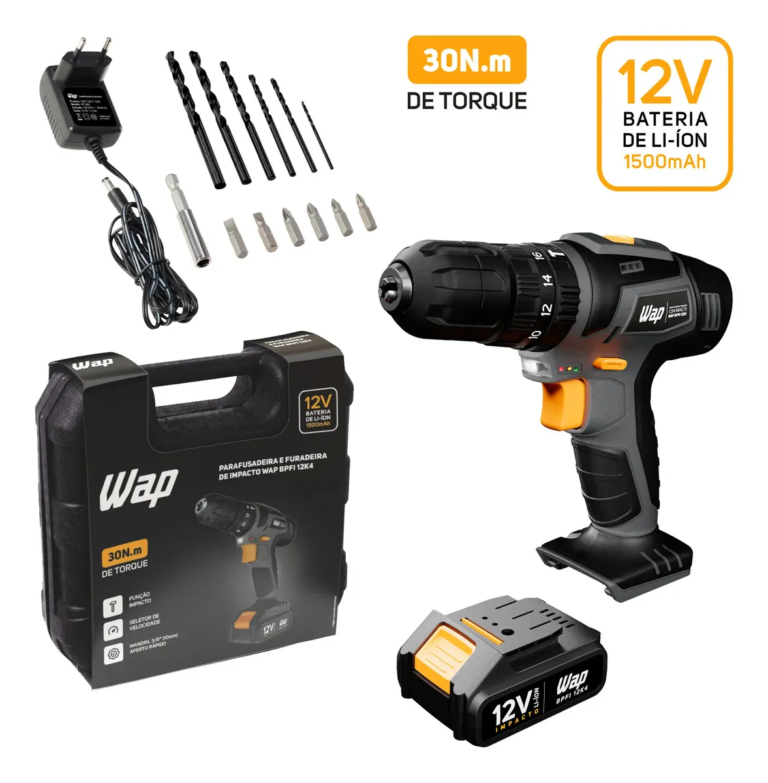 Parafusadeira e Furadeira com Impacto WAP BPFI 12K4